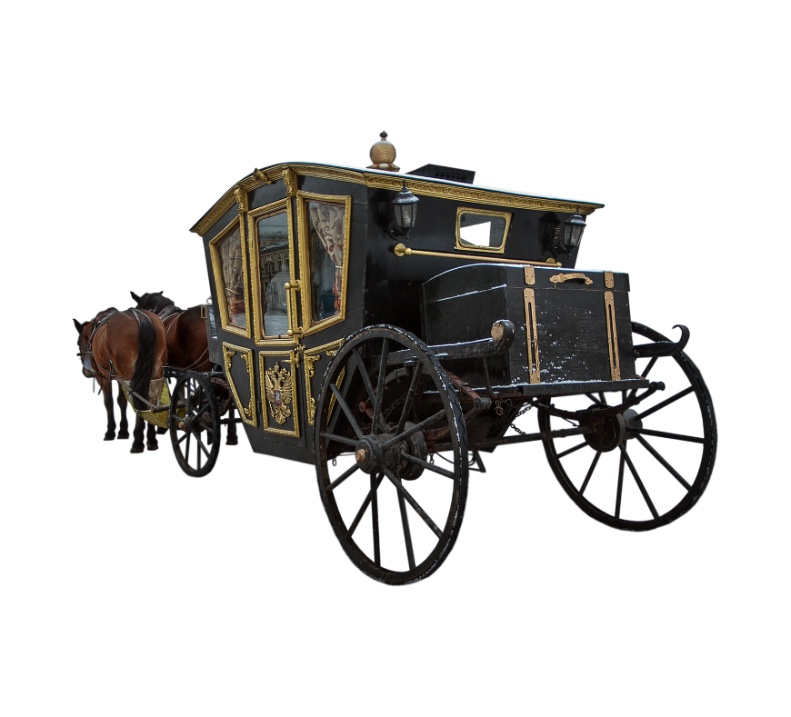 Classic Vis-à-vis carriage with a face-to-face seating design, perfect for elegant rides and intimate occasions